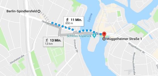 Seite 48) in Berlin-Köpenick und nehmen Sie dann ab dem Schlossplatz die Straßenbahn oder den Bus um in die Innenstadt zu gelangen.