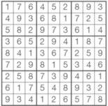 Und so geht es: Platzieren Sie eine Zahl von 1 bis 9 in jeder leeren Zelle, so dass jede Zeile, jede Spalte und jeder Dreier-Block alle Zahlen von 1 bis 9 beinhaltet.