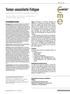 Tumor-assoziierte Fatigue Epidemiologie, Pathogenese, Diagnostik und Therapie