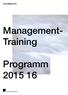 Management- Training. Programm 2015 16