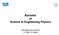 Bachelor of Science in Engineering Physics. Informationen zum Studium 3.7.2003, C.E. Nebel