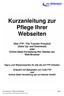 Kurzanleitung zur Pflege Ihrer Webseiten
