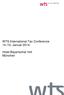 WTS International Tax Conference 14./15. Januar 2014. Hotel Bayerischer Hof München