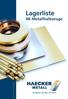 Lagerliste. NE-Metallhalbzeuge. Kompetenz seit über 120 Jahren