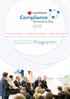 Compliance. Programm. Solutions Day. Prozesse optimieren Komplexität reduzieren Risiken minimieren. Mittwoch, 24. Juni 2015 München Marriott Hotel
