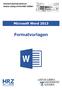 Microsoft Word 2013 Formatvorlagen