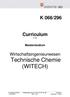 K 066/296. Curriculum für das. Wirtschaftsingenieurwesen Technische Chemie (WITECH) Masterstudium