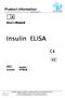 Insulin ELISA. Product information Information about other products is available at: www.demeditec.com. User ś Manual. : DE2935 Content: 96 Wells