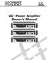 CC TM. Power Amplifier Owner s Manual