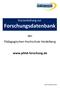 Forschungsdatenbank www.phhd-forschung.de
