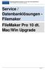 Service / Datenbanklösungen - Filemaker FileMaker Pro 10 dt. Mac/Win Upgrade