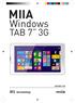 MIIA. Windows TAB 7 3G. DEU Kurzanleitung MIIA MWT-743G