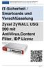 IT-Sicherheit / Smartcards und Verschlüsselung Zyxel ZyWALL USG 200 mit AntiVirus,Content Filter, IDP Lizenz