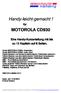 für MOTOROLA CD930 Eine Handy-Kurzanleitung mit bis zu 13 Kapiteln auf 8 Seiten. und O2