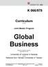 Curriculum für das. Joint Master Program. Global Business. Studium in englischer Sprache, gemeinsam mit der
