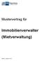 Mustervertrag für. Immobilienverwalter (Mietverwaltung)