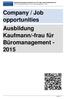 Company / Job opportunities Ausbildung Kaufmann/-frau für Büromanagement - 2015