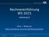 Rechnereinführung WS 2015