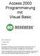 Access 2003 Programmierung mit Visual Basic