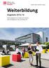 Immer einen Schritt voraus. Weiterbildung. Angebote 2015 /16. Starke Angebote für Freizeit und Karriere Vom Einsteigerkurs bis zum Diplom HF