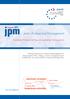 jpm Junior Professional Management Exzellente Wissenschaft braucht exzellentes Management!