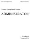 Content Management System ADMINISTRATOR. Handbuch Version 3.20