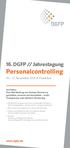16. DGFP // Jahrestagung. Personalcontrolling. 16. 17. November 2015 in Frankfurt