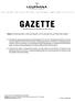 GAZETTE. Hinweis: Das Inhaltsverzeichnis in jedem pdf-dokument ist mit der jeweiligen Seite zum Thema direkt verknüpft