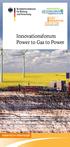 Innovationsforum Power to Gas to Power