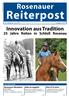 Rosenauer. Reiterpost. 25. Jahrgang - Juni 2007 Ausgabe 02/07. Innovation aus Tradition