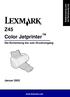 Die Einrichtung bis. zum Druckvorgang. Z45 Color Jetprinter. Die Einrichtung bis zum Druckvorgang. Januar 2002. www.lexmark.com