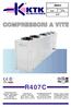 R407C JWA/V A 51 07.01. REFRIGERATORI D'ACQUA ARIA/ACQUA CON VENTILATORI ELICOIDALI DA 120 kw A 240 kw