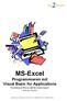 MS-Excel Programmieren mit Visual Basic for Applications