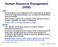 Human Resource Management (HRM)