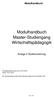 Modulhandbuch Master-Studiengang Wirtschaftspädagogik