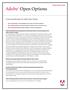 Adobe Open Options. Programmänderungen für Adobe Open Options. Häufig gestellte Fragen