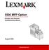 5500 MFP Option. Drucker und Scanner Installationshandbuch. August 2003. www.lexmark.com