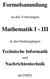 Formelsammlung. Mathematik I - III