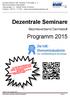 Dezentrale Seminare. Programm 2015. Bezirksverband Darmstadt. Sozialverband VdK Hessen-Thüringen e. V.