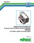 Handbuch. WAGO-I/O-SYSTEM 750 Programmierbarer Feldbuscontroller ETHERNET 750-881 10/100 Mbit/s; digitale und analoge Signale. Version 1.0.