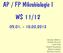 AP / FP Mikrobiologie I WS 11/12