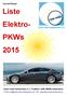 Liste Elektro- PKWs 2015