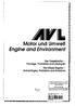 AVL. Engine and Environment. Motor und Umwelt. Vorzüge, Probleme und Lösungen. Advantages, Der Dieselmotor. The Diesel Engine. Problems and Solutions