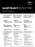 MAINTENANCE INSTRUCTIONS