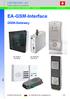 EA-GSM-Interface. GSM-Gateway. LEITRONIC AG Swiss Security Systems. EA-GSM-Interface (100.0802B / 100.0812B) 20.10.2015 100.0802B 100.