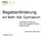 Begabtenförderung. am Math.-Nat. Gymnasium. Individuelle Förderung besonders begabter Schüler Drehtürmodell. Betreut durch Gabi Jösch