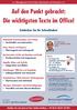 Auf den Punkt gebracht: Die wichtigsten Texte im Office!