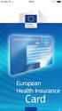 Allgemeine Informationen. Europäische Krankenversicherungskarte
