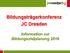 Bildungsträgerkonferenz JC Dresden. Information zur Bildungszielplanung 2016