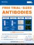 ANTIBODIES FREE TRIAL- SIZED. With Purchase of Antibody, ELISA Kit or Tetramer/Monomer. over 200 Trial-SizesAntibodies!